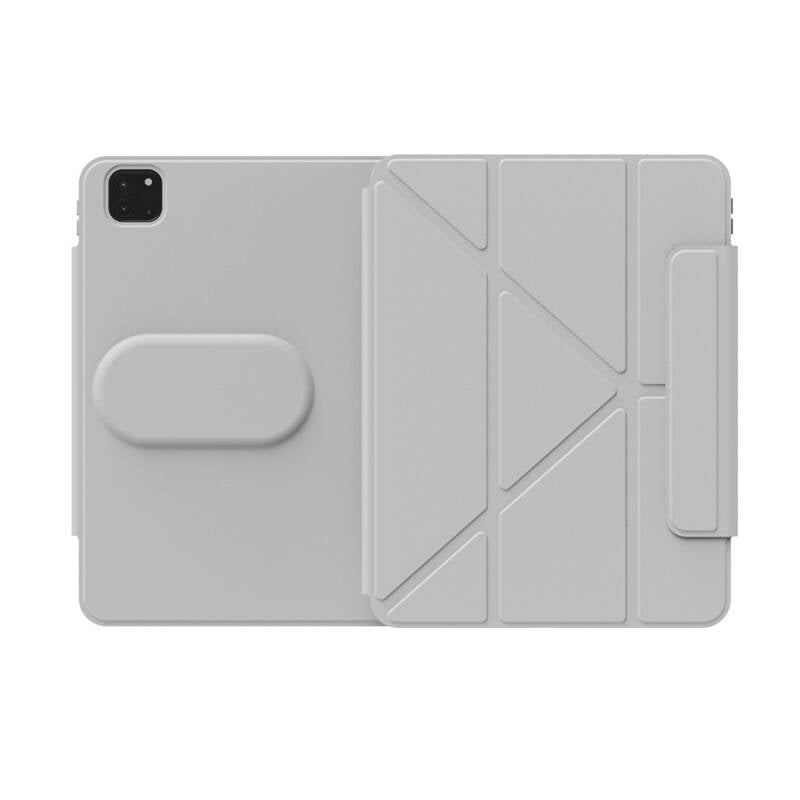 iPad Pro 13 2024 Wiwu 360° Dönebilen Standlı Magnetik Koruyucu Tablet Kılıfı Gri