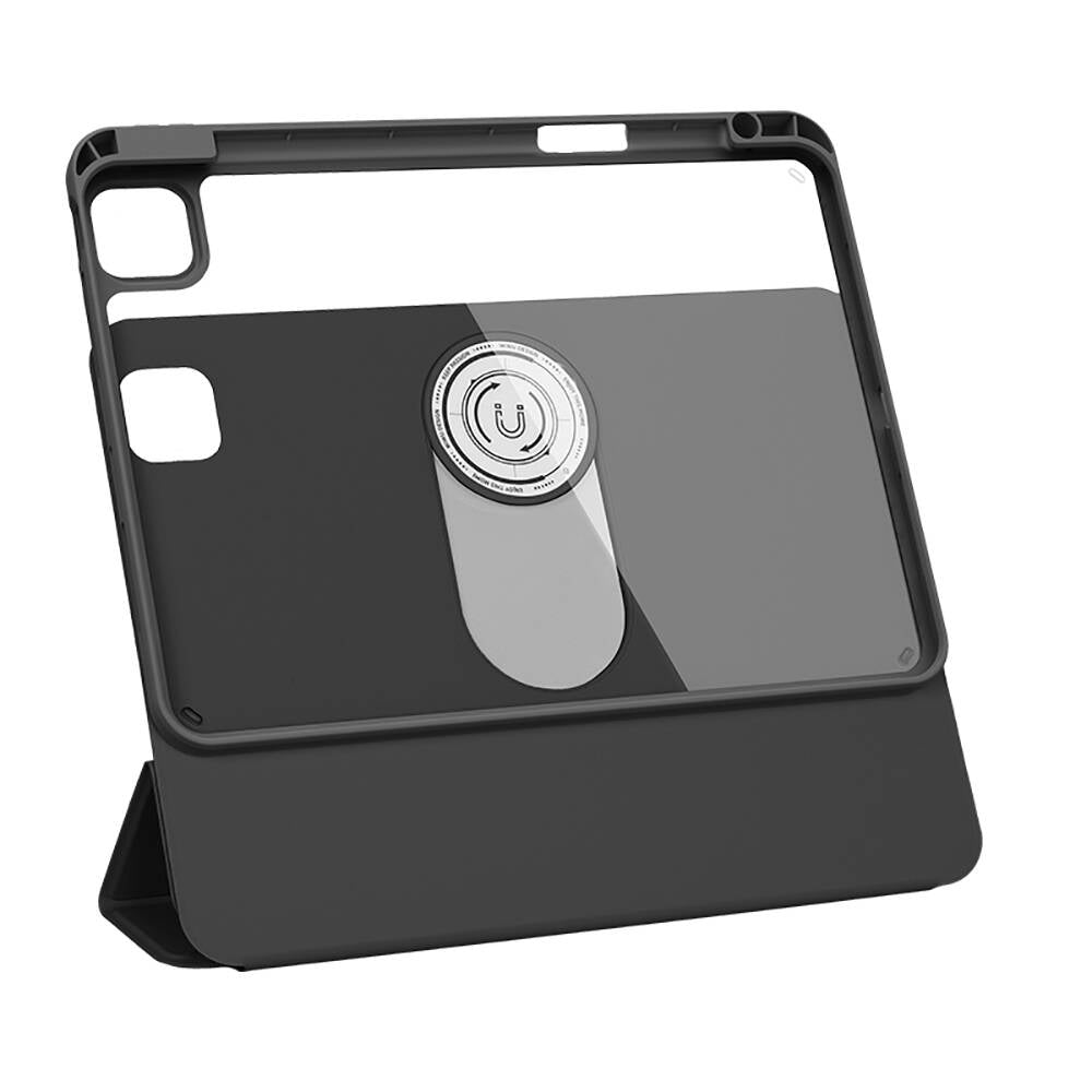 iPad Pro 13 2024 Wiwu 360° Dönebilen Standlı Magnetik Koruyucu Tablet Kılıfı Siyah