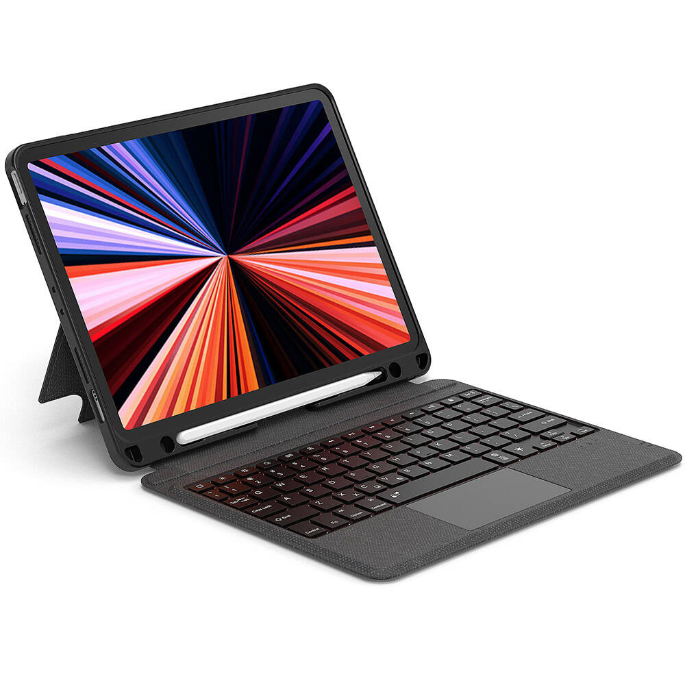 iPad Pro 13 2024 Wiwu Mag Touch Klavyeli Standlı Kılıf Siyah