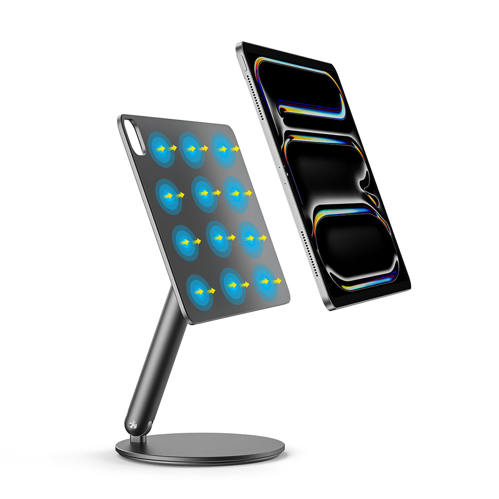 iPad Pro 13 2024 Wiwu ZM-310 360 Derece Dönebilen Magnetik Başlıklı Tablet Standı Gri