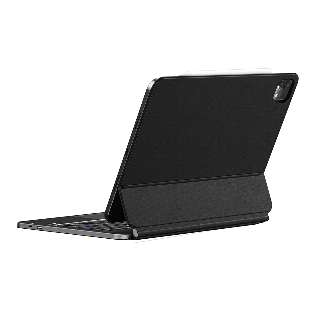 Apple iPad Pro 13 2025 M5 Wiwu MK-003 Gizli Kalem Bölmeli Klavyeli Standlı Kılıf Siyah