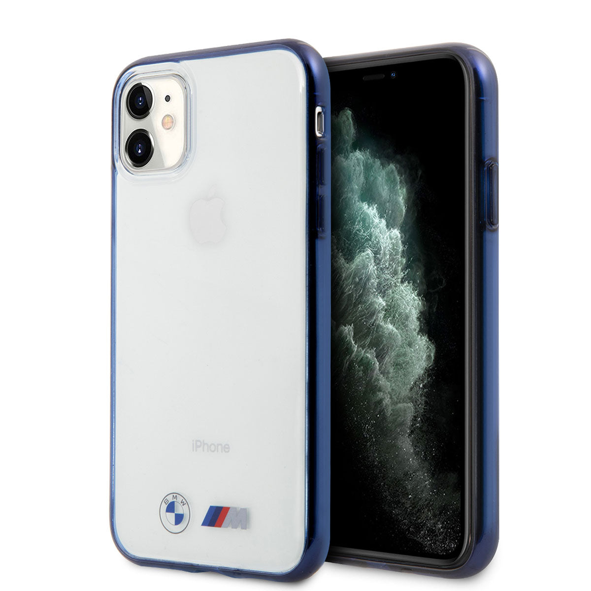 iPhone 11 Kılıf BMW Buzlu Transparan Dizayn Kılıf Şeffaf-Mavi