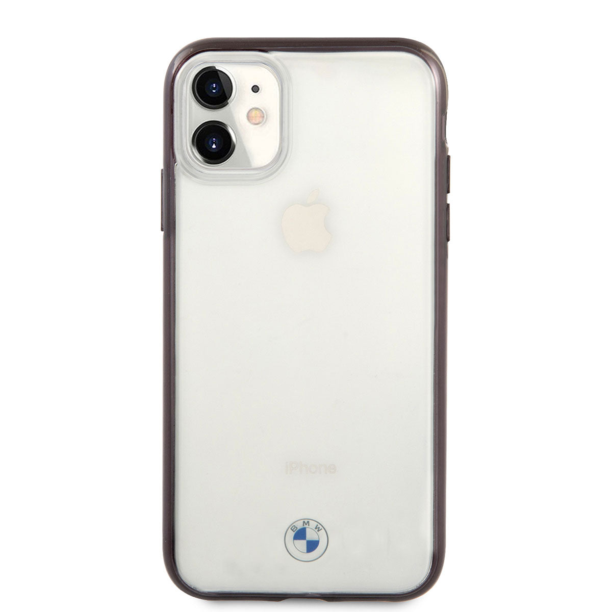 iPhone 11 Kılıf BMW Transparan Elektroplatin Kenar Kaplama Dizayn Kılıf Şeffaf-Siyah