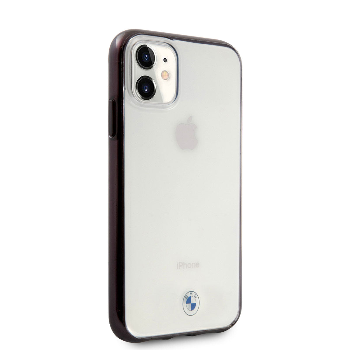 iPhone 11 Kılıf BMW Transparan Elektroplatin Kenar Kaplama Dizayn Kılıf Şeffaf-Siyah