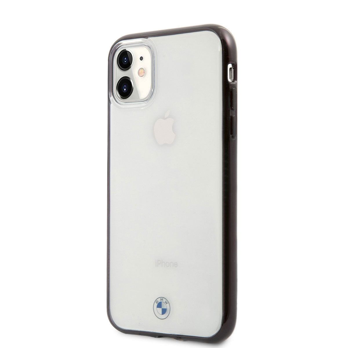 iPhone 11 Kılıf BMW Transparan Elektroplatin Kenar Kaplama Dizayn Kılıf Şeffaf-Siyah