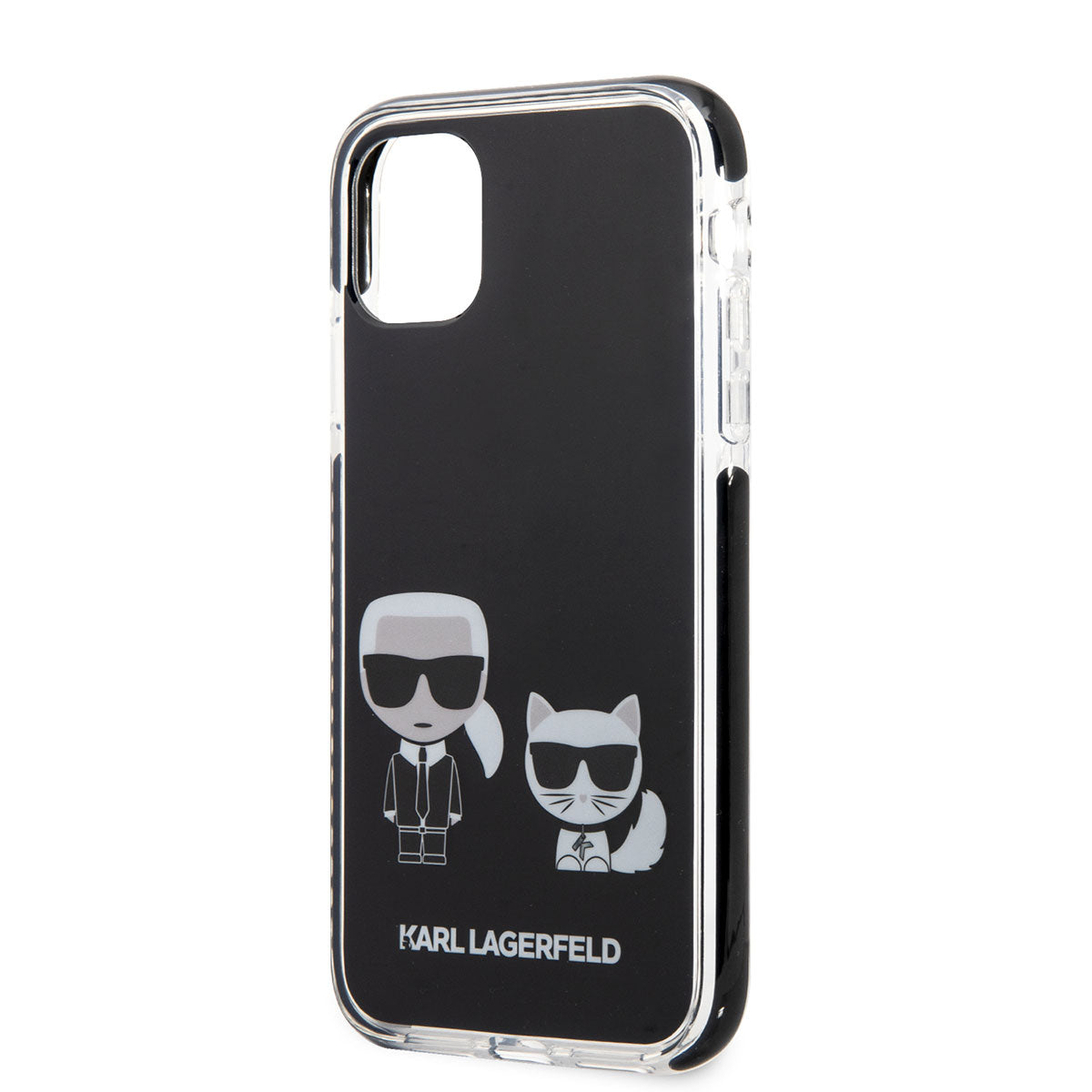 iPhone 11 Kılıf Karl Lagerfeld Kenarları Siyah Silikon K&C Dizayn Kılıf Siyah