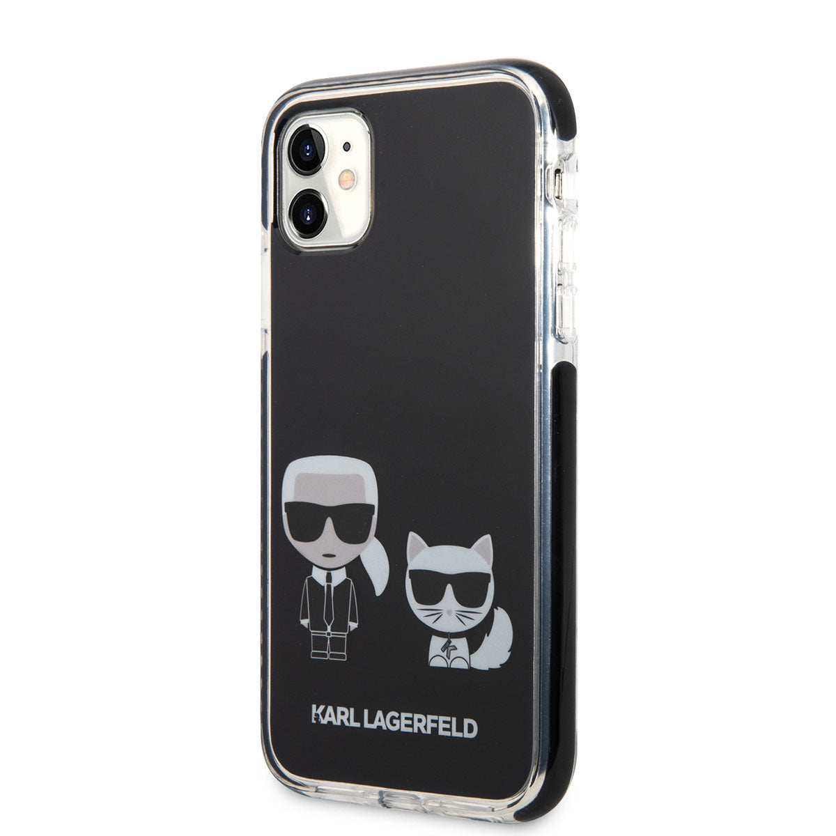iPhone 11 Kılıf Karl Lagerfeld Kenarları Siyah Silikon K&C Dizayn Kılıf Siyah