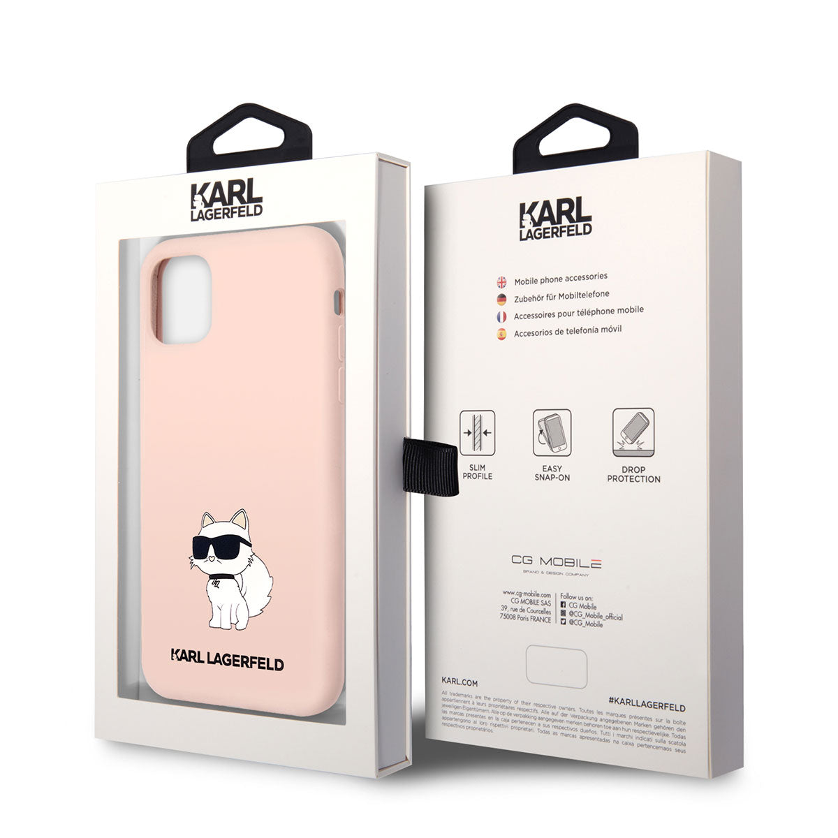 iPhone 11 Kılıf Karl Lagerfeld Silikon Choupette Dizayn Kılıf Pembe
