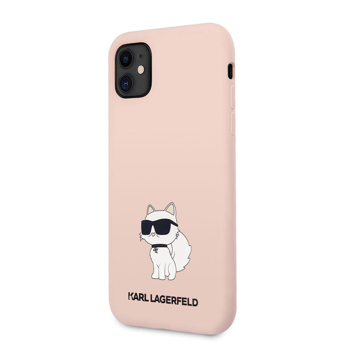 iPhone 11 Kılıf Karl Lagerfeld Silikon Choupette Dizayn Kılıf Pembe