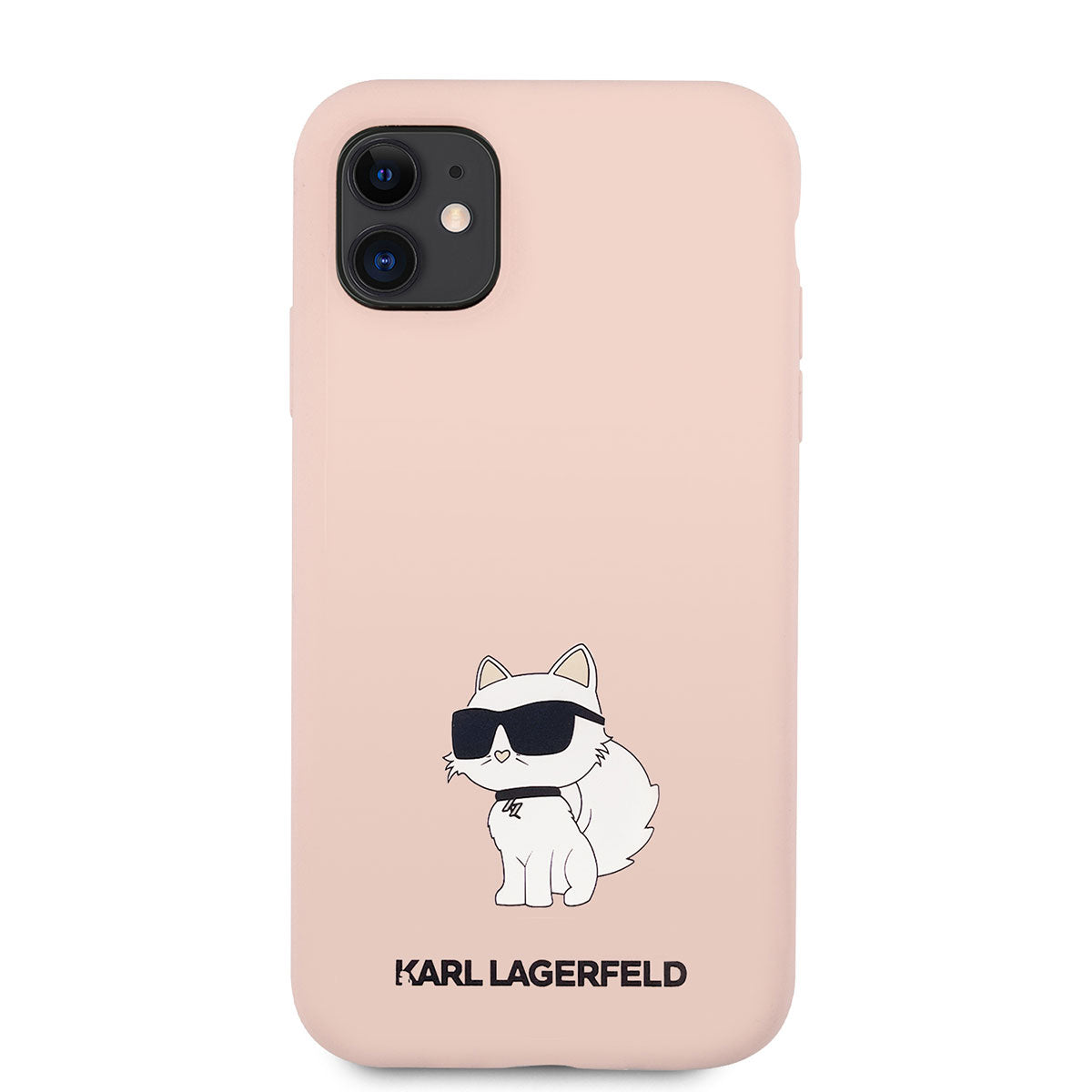 iPhone 11 Kılıf Karl Lagerfeld Silikon Choupette Dizayn Kılıf Pembe