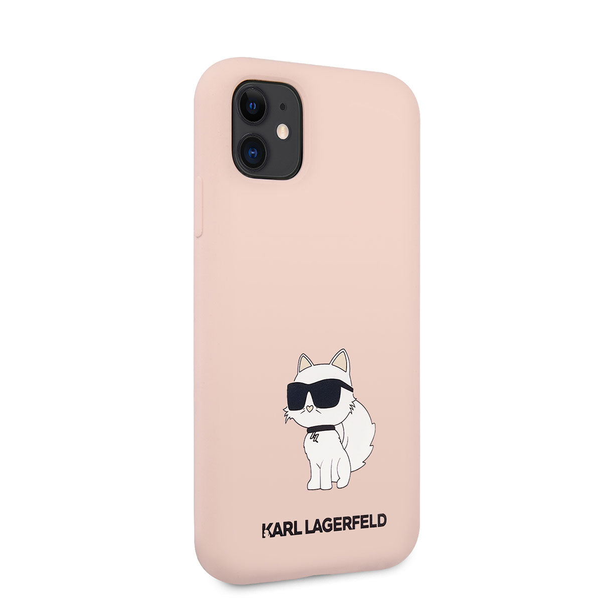 iPhone 11 Kılıf Karl Lagerfeld Silikon Choupette Dizayn Kılıf Pembe