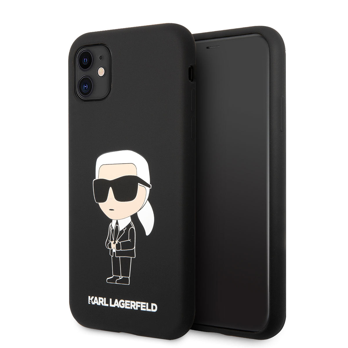 iPhone 11 Kılıf Karl Lagerfeld Silikon Karl Dizayn Kılıf Siyah
