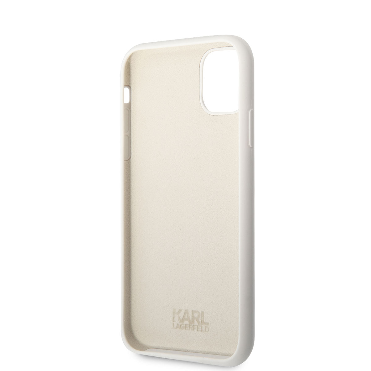 iPhone 11 Kılıf Karl Lagerfeld Silikon Karl Dizayn Kılıf Beyaz
