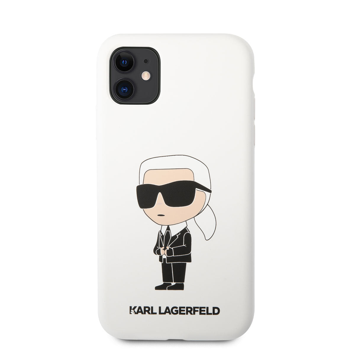 iPhone 11 Kılıf Karl Lagerfeld Silikon Karl Dizayn Kılıf Beyaz