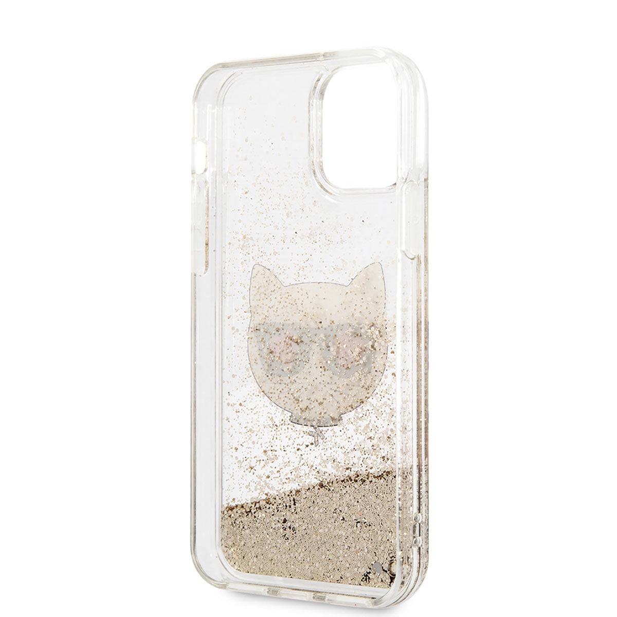 iPhone 11 Kılıf Karl Lagerfeld Sıvılı Simli Choupette Dizayn Kılıf Gold