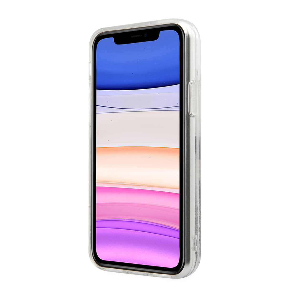 iPhone 11 Kılıf Karl Lagerfeld Sıvılı Simli Choupette Fun Dizayn Kılıf Gümüş