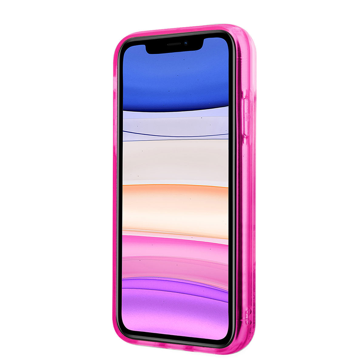 iPhone 11 Kılıf Karl Lagerfeld Sıvılı Simli Elong Dizayn Kılıf Pembe
