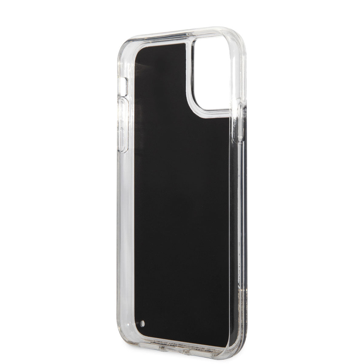 iPhone 11 Kılıf Karl Lagerfeld Sıvılı Simli Gatsby Dizayn Kılıf Siyah