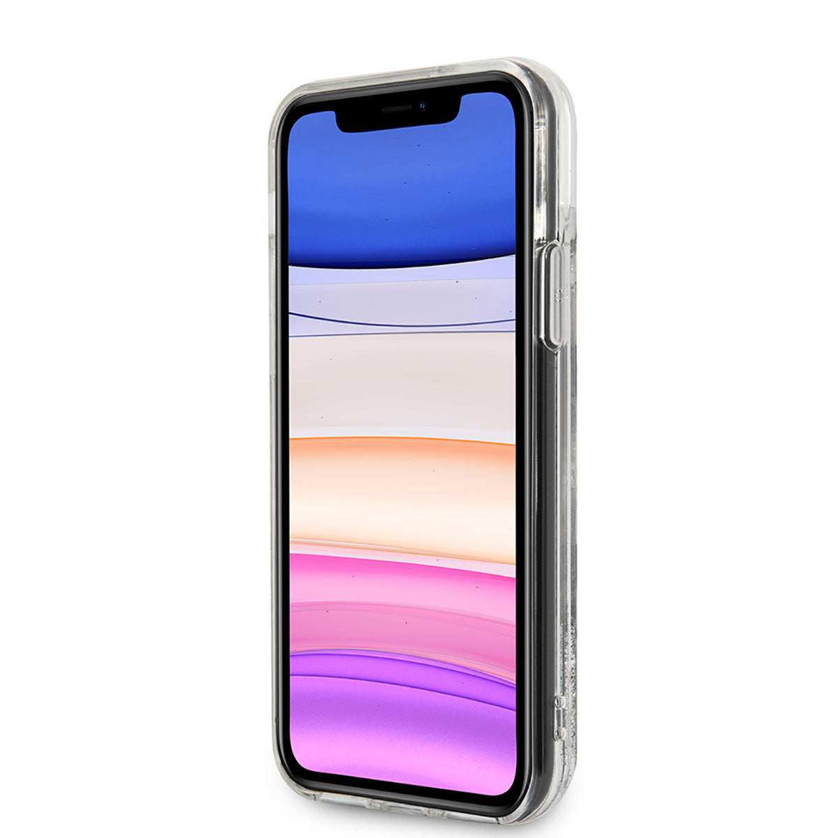 iPhone 11 Kılıf Karl Lagerfeld Sıvılı Simli K&C Dizayn Kılıf Gümüş