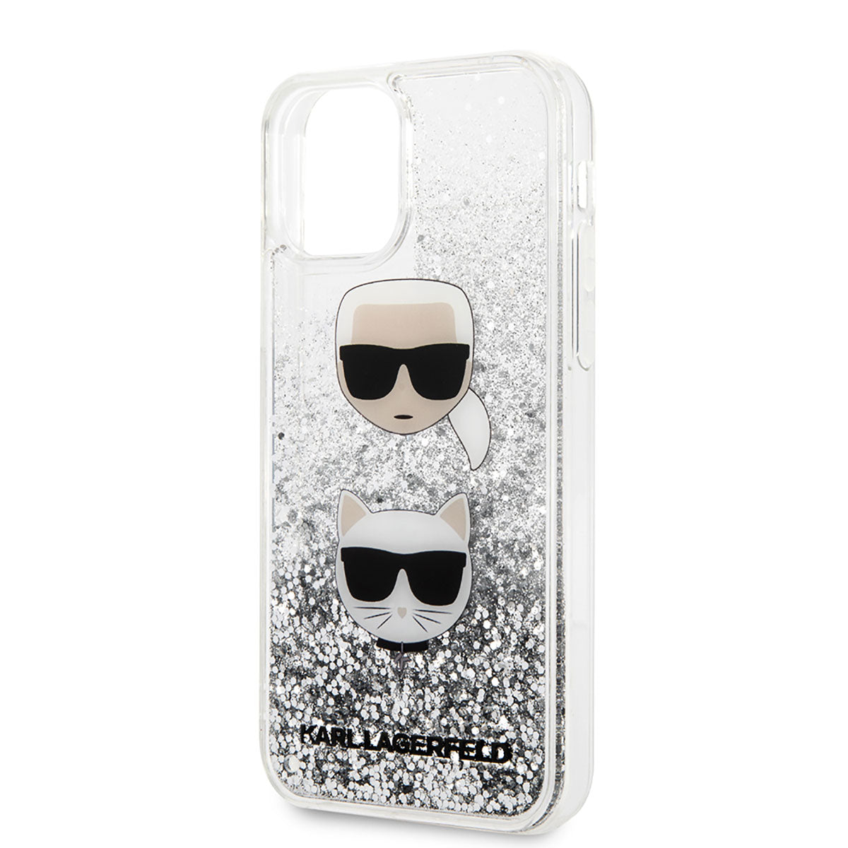 iPhone 11 Kılıf Karl Lagerfeld Sıvılı Simli K&C Dizayn Kılıf Gümüş