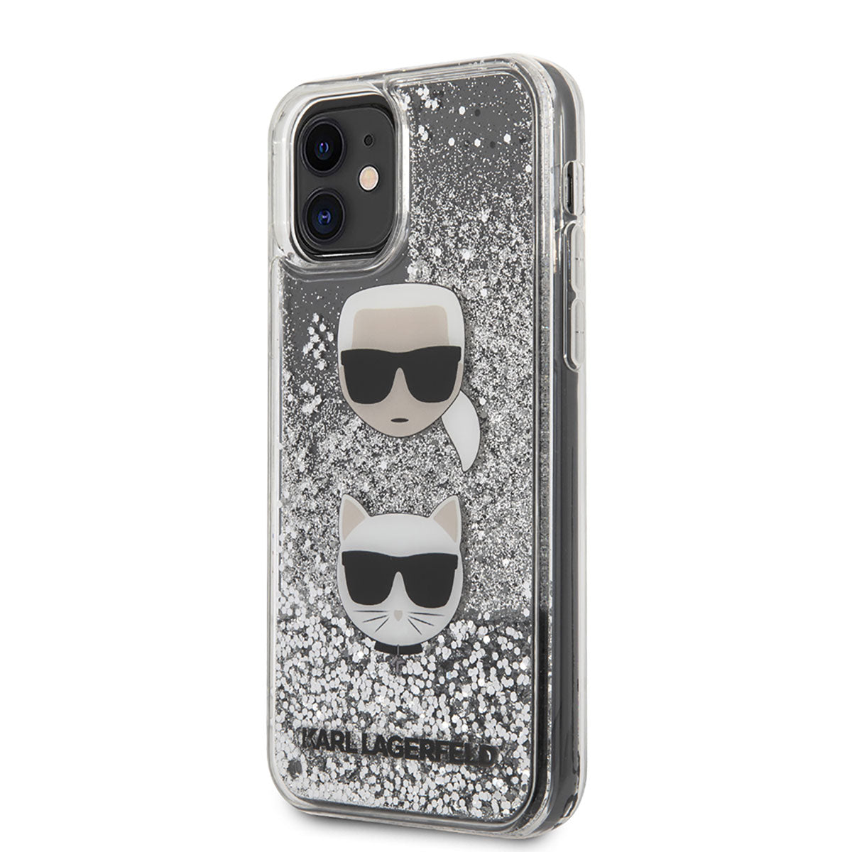 iPhone 11 Kılıf Karl Lagerfeld Sıvılı Simli K&C Dizayn Kılıf Gümüş