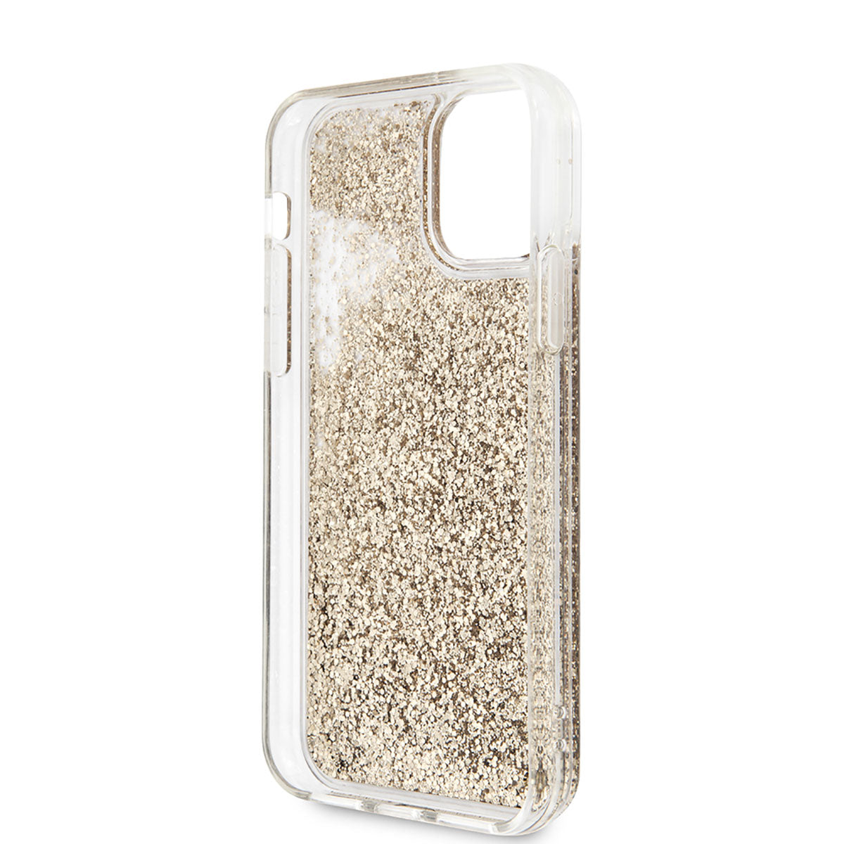 iPhone 11 Kılıf Karl Lagerfeld Sıvılı Simli K&C Head Dizayn Kılıf Gold
