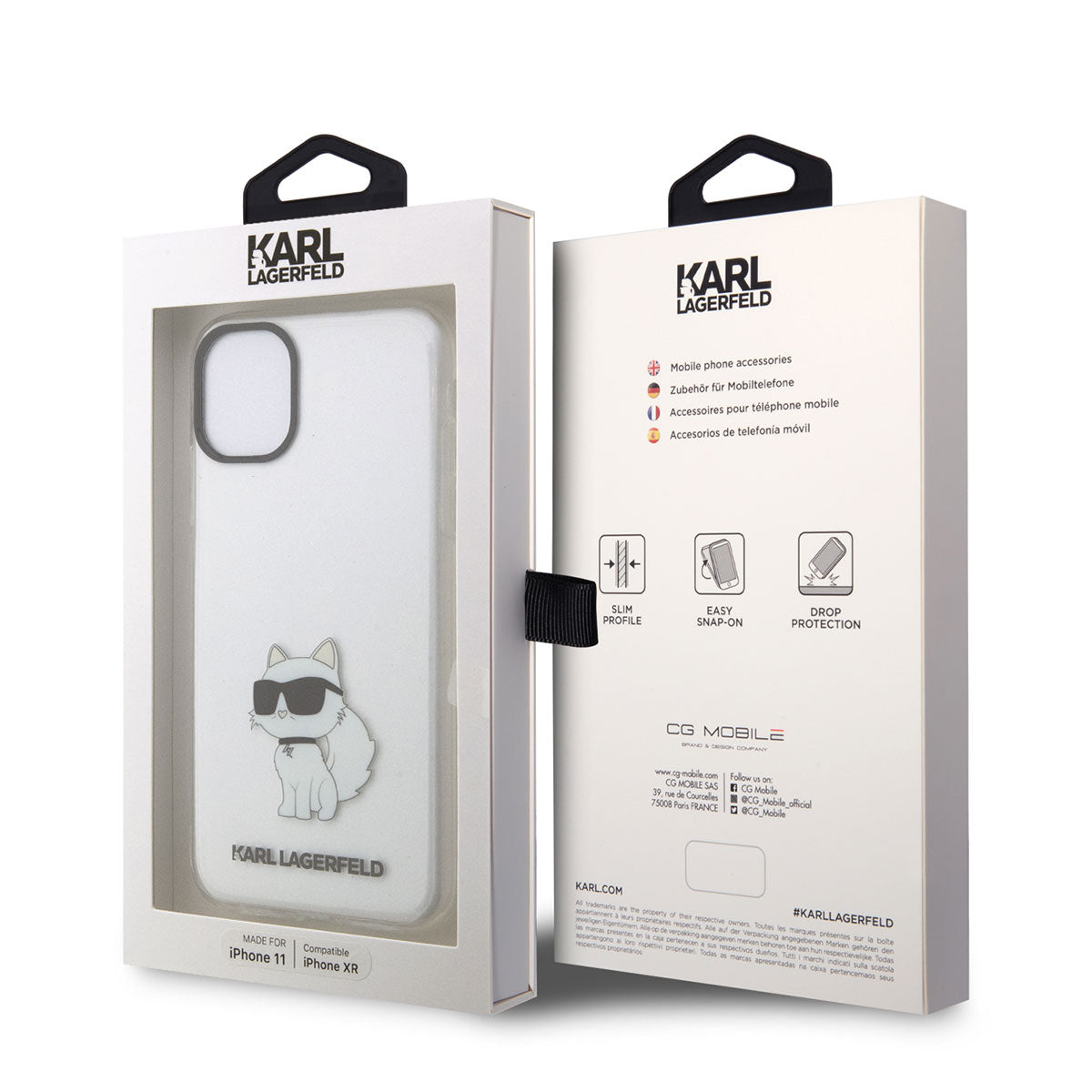 iPhone 11 Kılıf Karl Lagerfeld Transparan Choupette Dizayn Kılıf Renksiz
