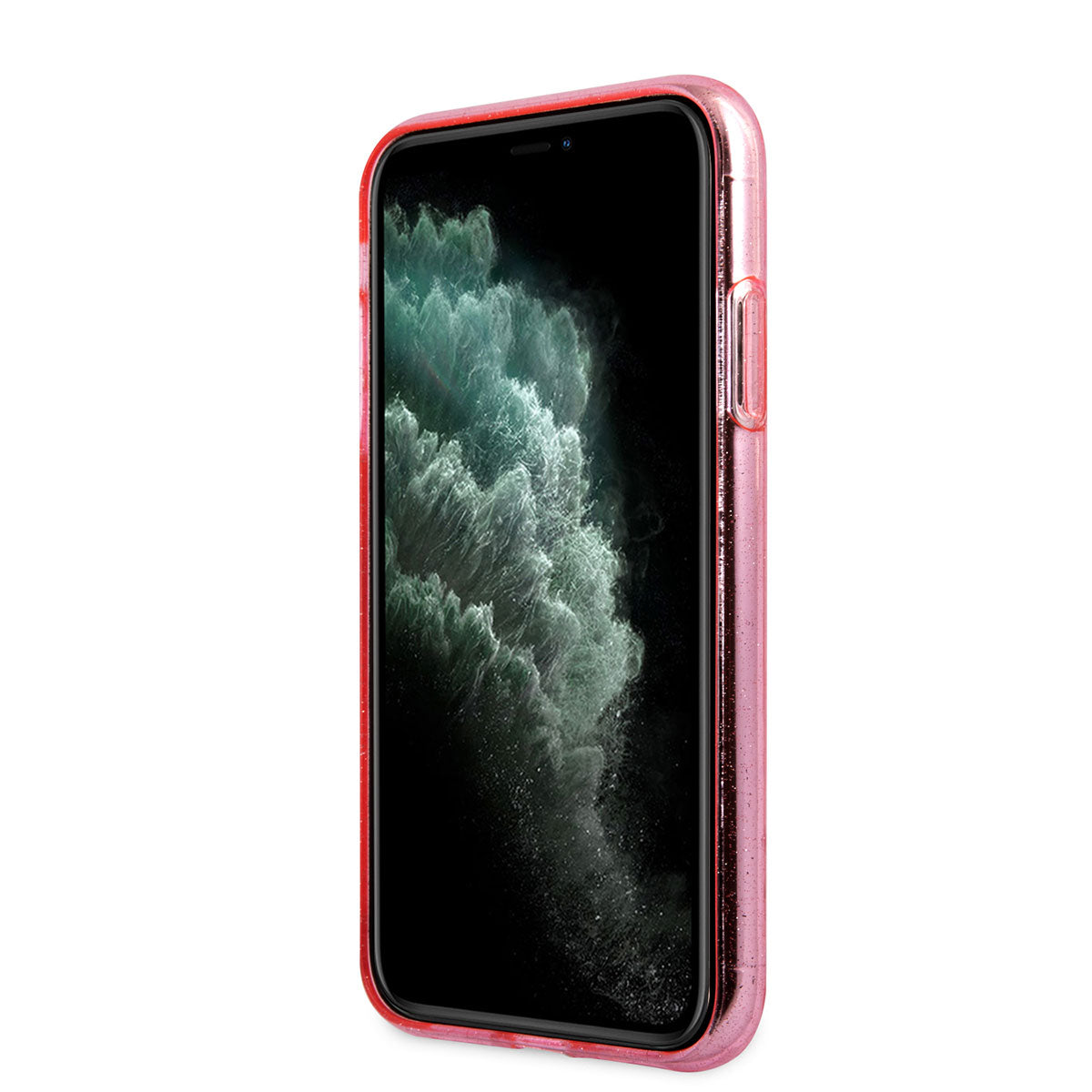 iPhone 11 Kılıf Karl Lagerfeld Transparan Choupette Head Dizayn Kılıf Pembe