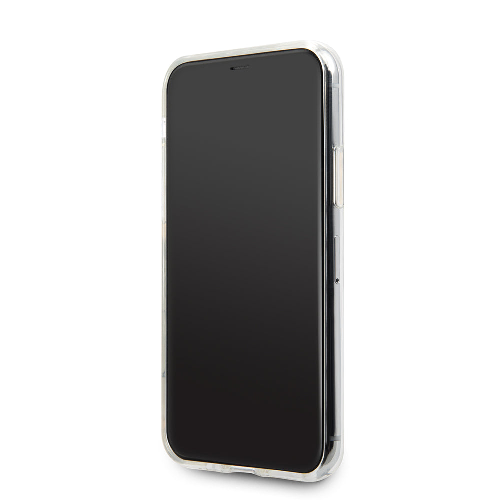 iPhone 11 Kılıf Karl Lagerfeld Yarı Transparan Karl Dizayn Kılıf Pembe