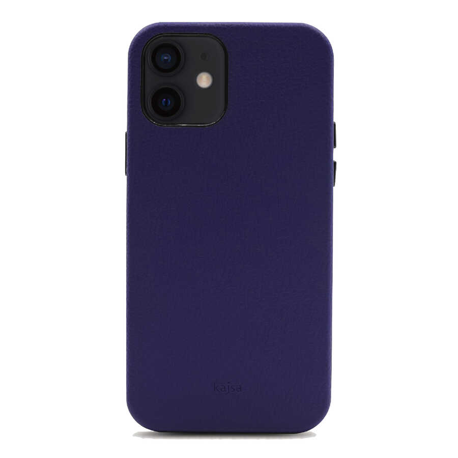 iPhone 12 Kılıf Kajsa Litchi Kılıf Mavi
