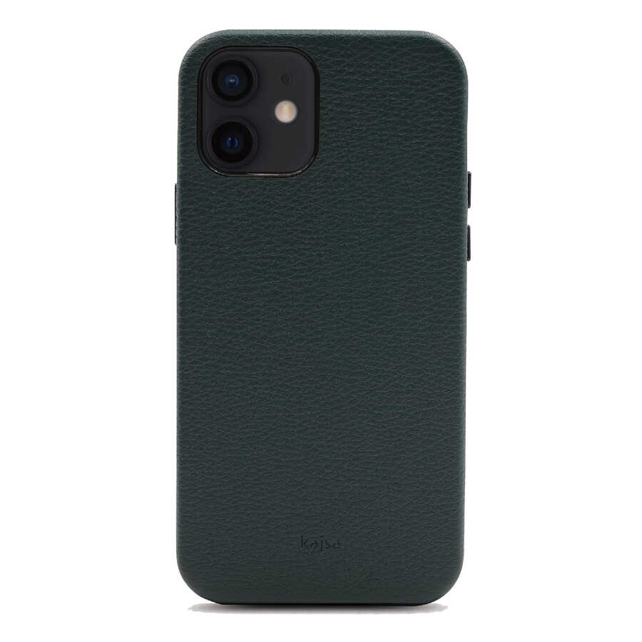 iPhone 12 Kılıf Kajsa Litchi Kılıf Yeşil