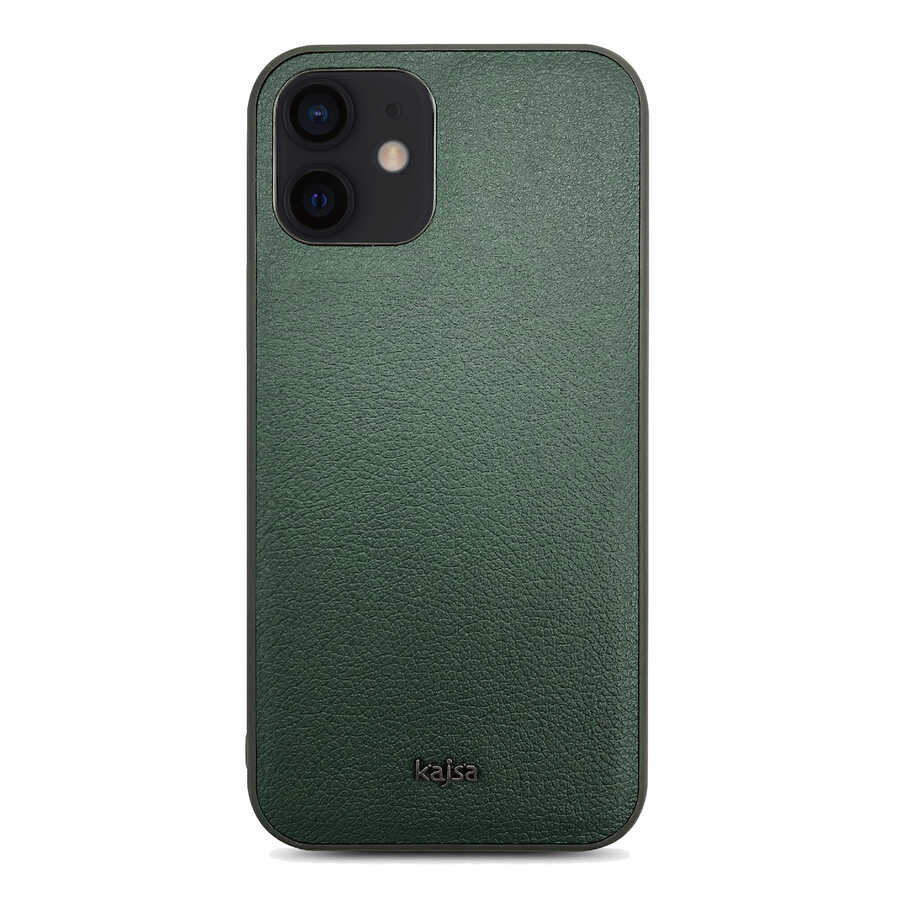 iPhone 12 Kılıf Kajsa Luxe Collection Hakiki Deri Kılıf Kahverengi