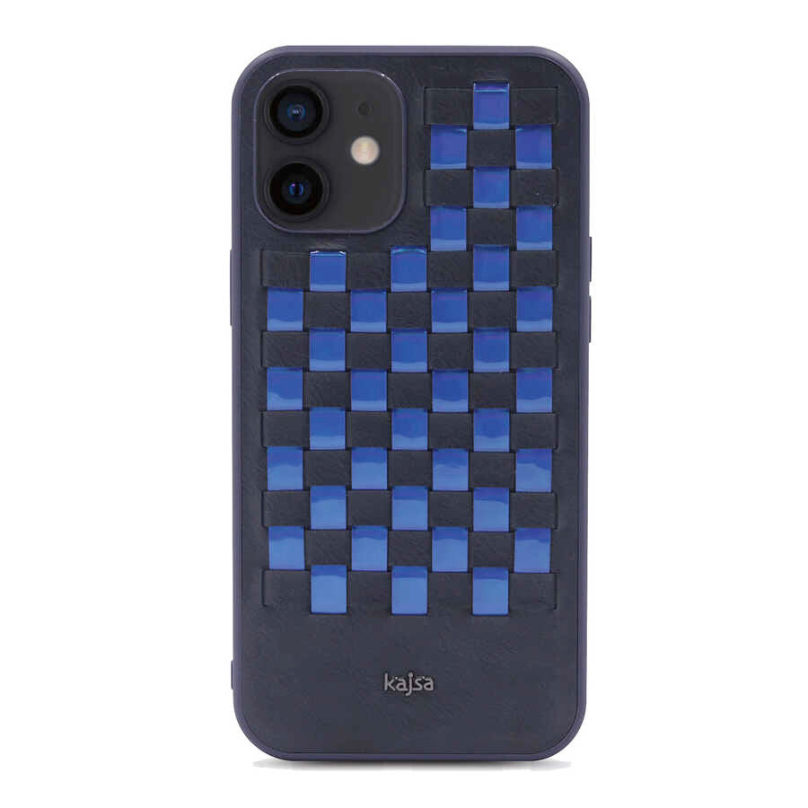 iPhone 12 Kılıf Kajsa Preppie Serisi Spotlight Woven Kılıf Koyu Yeşil