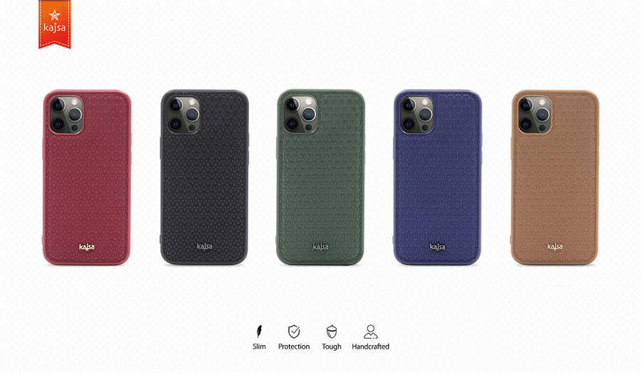iPhone 12 Kılıf Kajsa Splendid Serisi 3D Leaf Kılıf Kahverengi