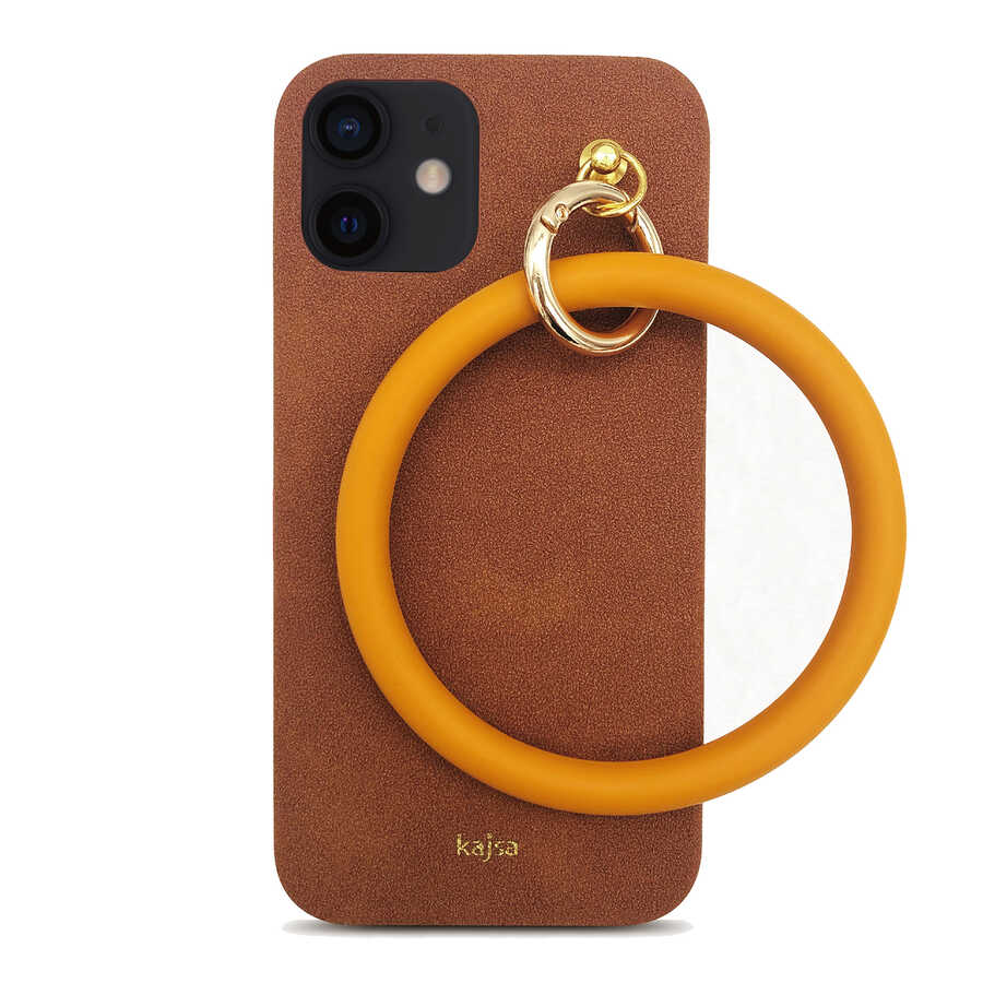 iPhone 12 Kılıf Kajsa Splendid Serisi Morandi Ring Kılıf Kahverengi