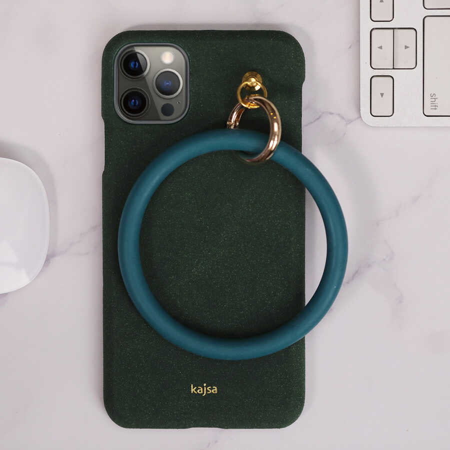 iPhone 12 Kılıf Kajsa Splendid Serisi Morandi Ring Kılıf Yeşil