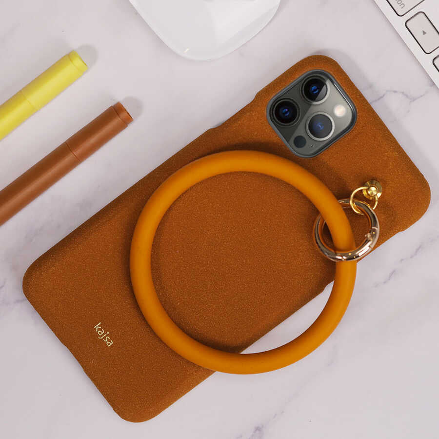 iPhone 12 Kılıf Kajsa Splendid Serisi Morandi Ring Kılıf Kahverengi