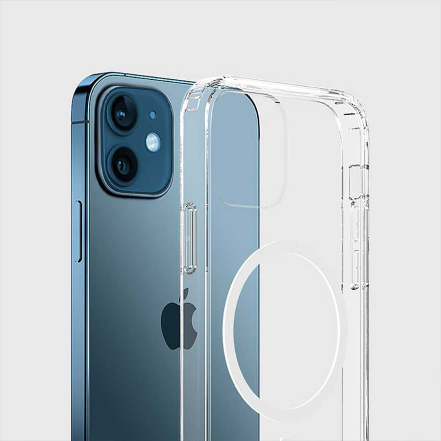 iPhone 12 Kılıf Wiwu Magnetic Crystal Kılıf Renksiz