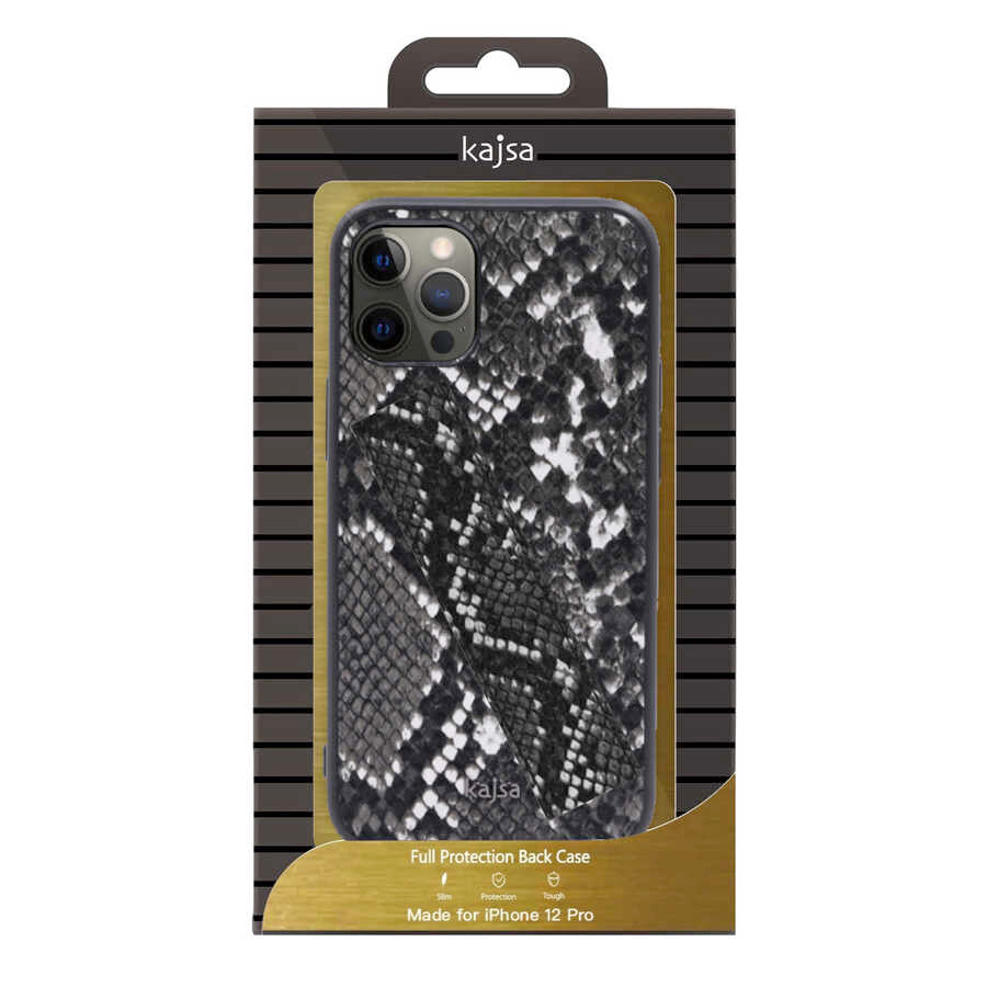 iPhone 12 Pro Kılıf Kajsa Glamorous Serisi Snake Handstrap Kılıf Sarı