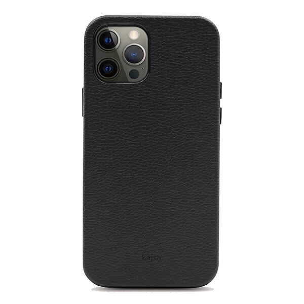 iPhone 12 Pro Kılıf Kajsa Litchi Kılıf Siyah