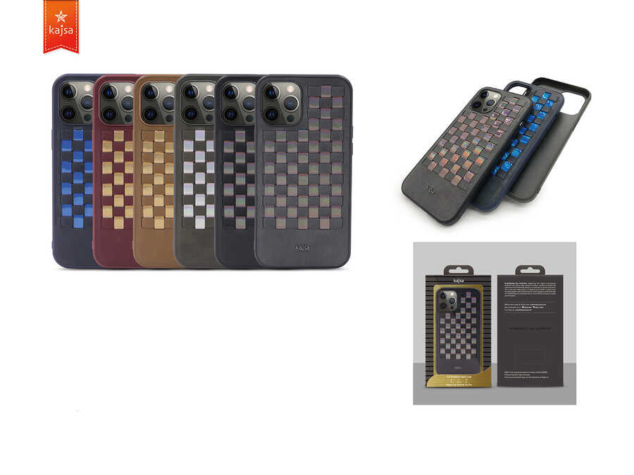 iPhone 12 Pro Kılıf Kajsa Preppie Serisi Spotlight Woven Kılıf Siyah