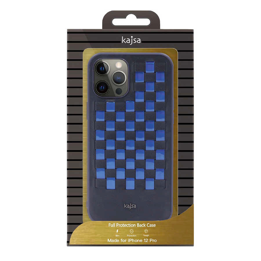 iPhone 12 Pro Kılıf Kajsa Preppie Serisi Spotlight Woven Kılıf Siyah
