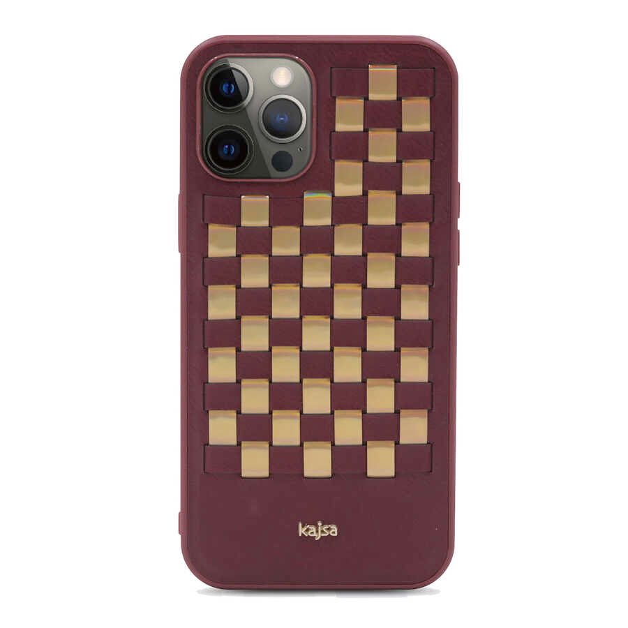 iPhone 12 Pro Kılıf Kajsa Preppie Serisi Spotlight Woven Kılıf Siyah