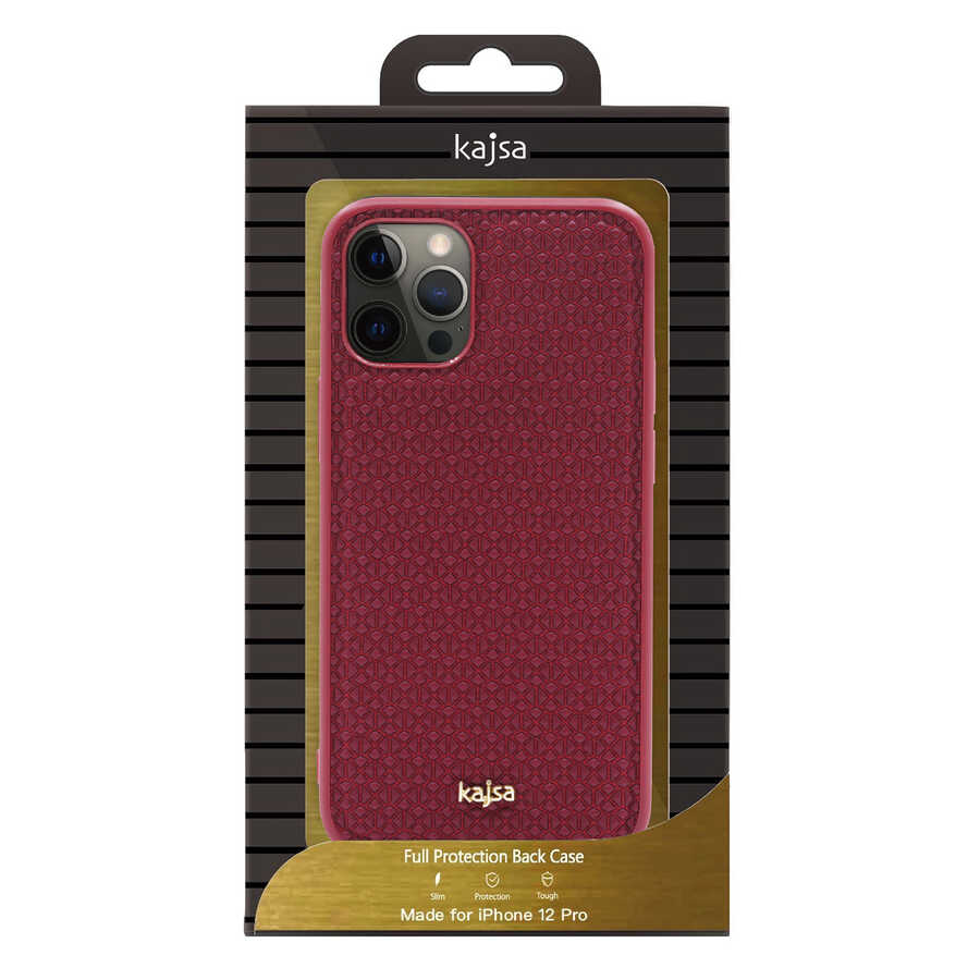 iPhone 12 Pro Kılıf Kajsa Splendid Serisi 3D Leaf Kılıf Kırmızı