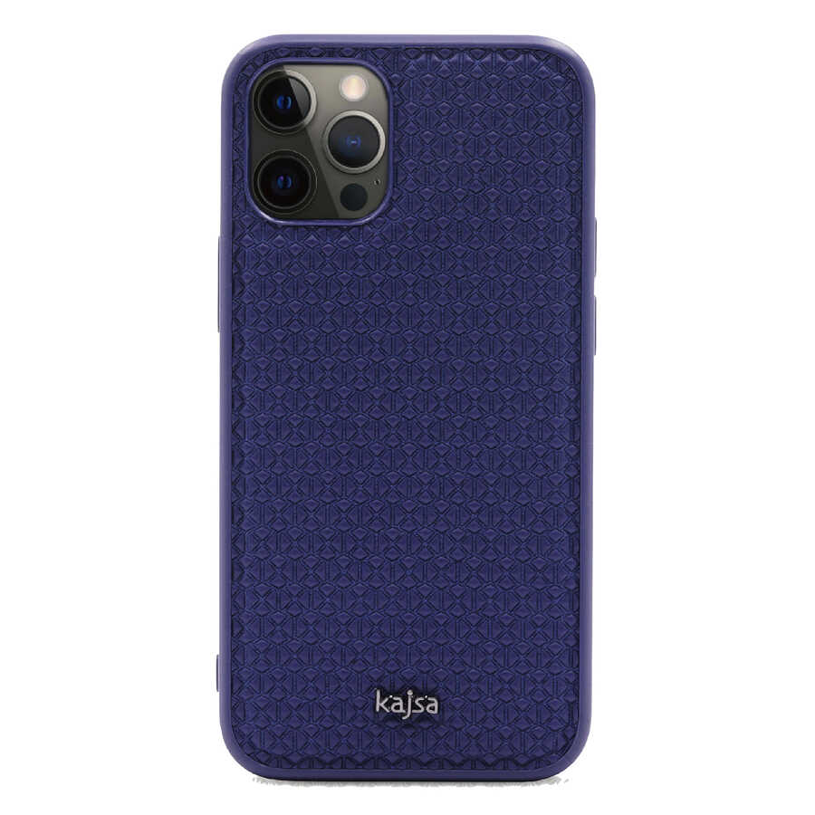 iPhone 12 Pro Kılıf Kajsa Splendid Serisi 3D Leaf Kılıf Mavi