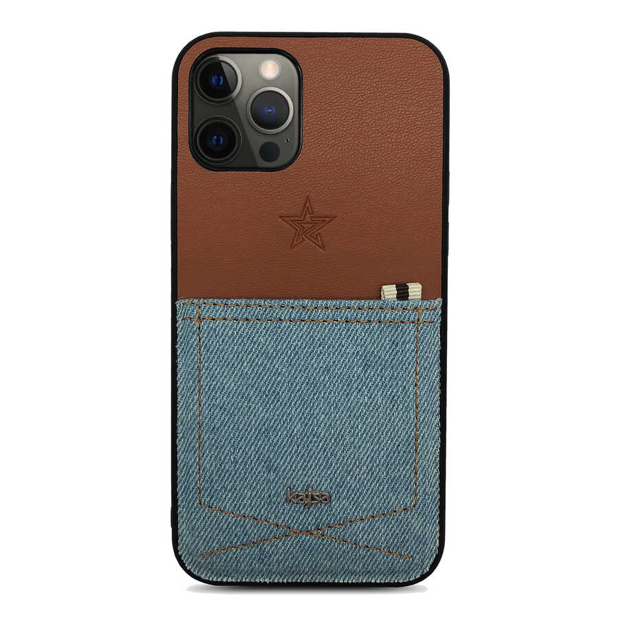 iPhone 12 Pro Max Kılıf Kajsa Denim Kılıf Mavi Açık