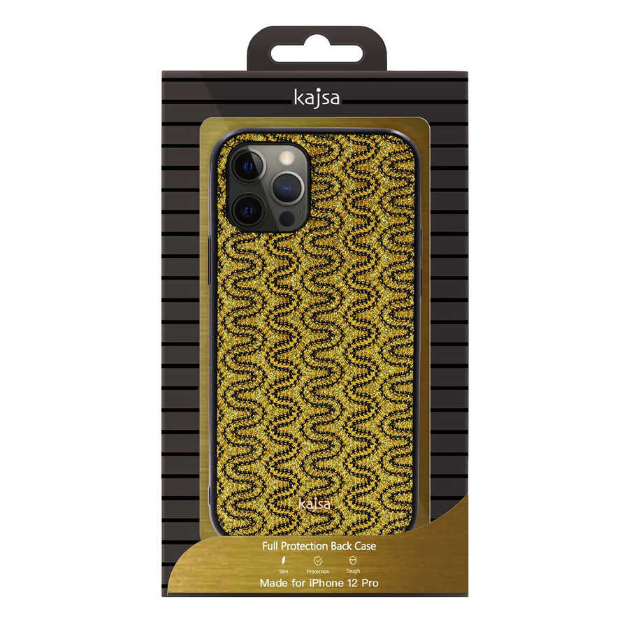 iPhone 12 Pro Max Kılıf Kajsa Glamorous Serisi Waterfall Pattern Kılıf Gri