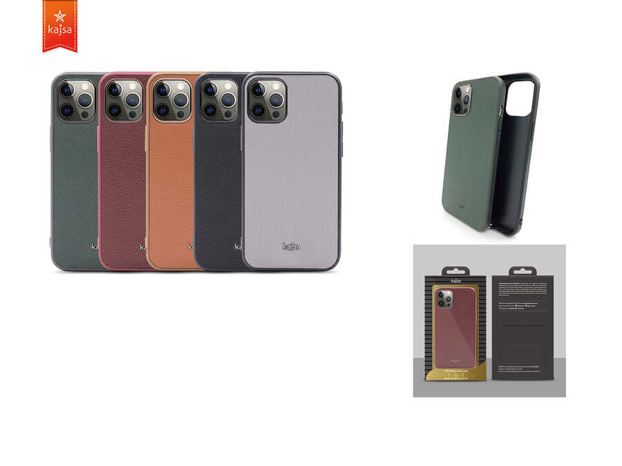 iPhone 12 Pro Max Kılıf Kajsa Luxe Collection Hakiki Deri Kılıf Kırmızı