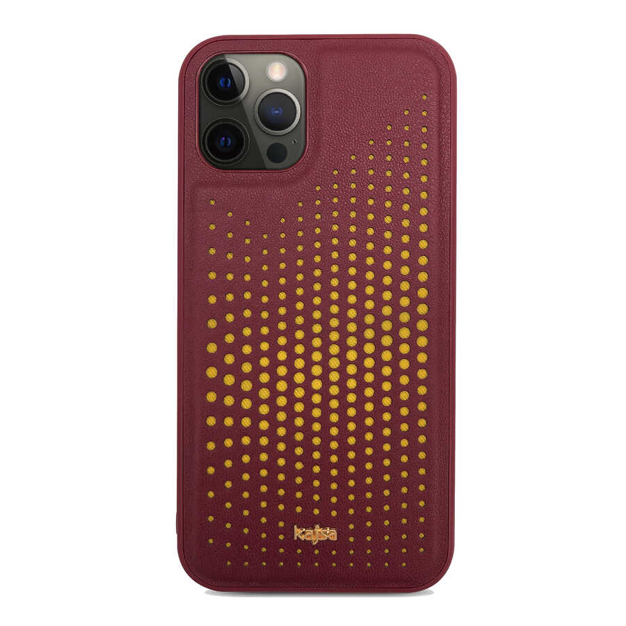 iPhone 12 Pro Max Kılıf Kajsa Splendid Serisi Circle Kılıf Bordo