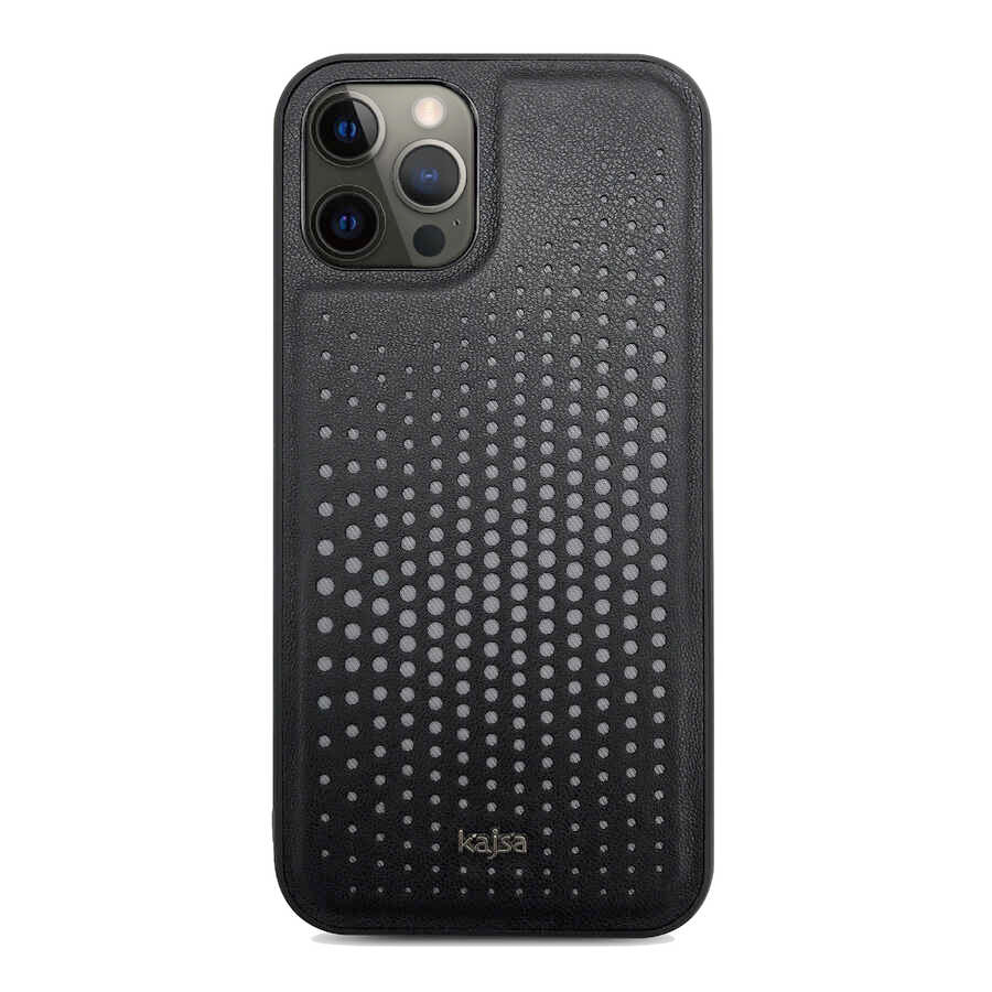 iPhone 12 Pro Max Kılıf Kajsa Splendid Serisi Circle Kılıf Siyah